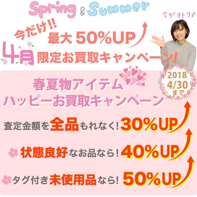 春夏物アイテムハッピーキャンペーン